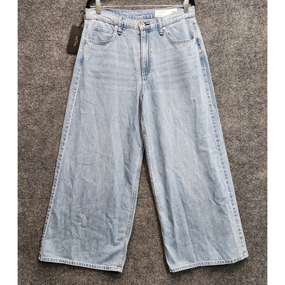 NWT Rag & Bone Serena Crop Womens High Rise Wide Leg Lyocell Jeans Size 30